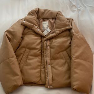 A&F Vegan Leather Mini Puffer